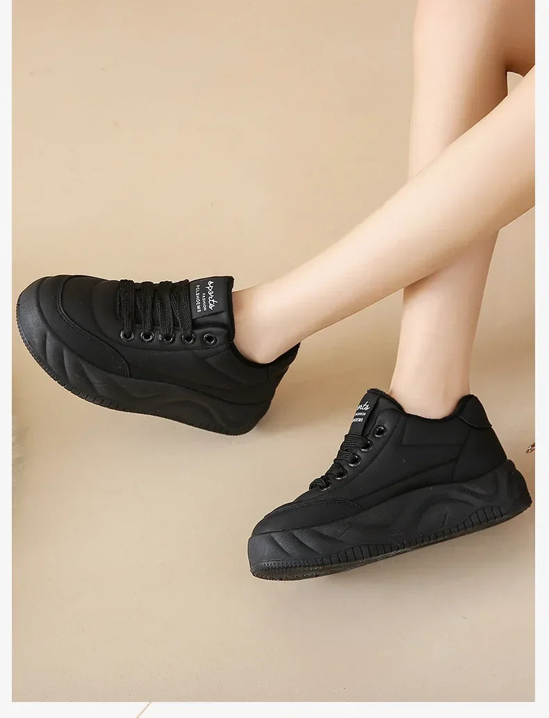 Anisa™ Sneakers Fashion- Velvet Lace-up Wedge Platform Shoes