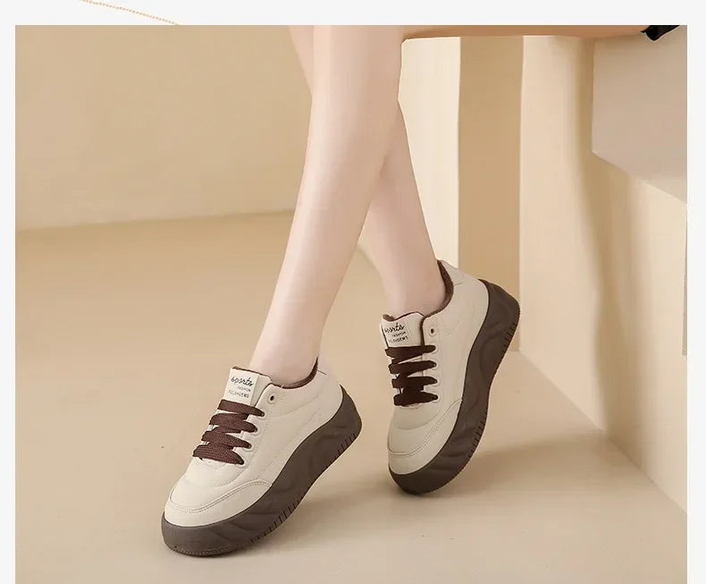 Anisa™ Sneakers Fashion- Velvet Lace-up Wedge Platform Shoes