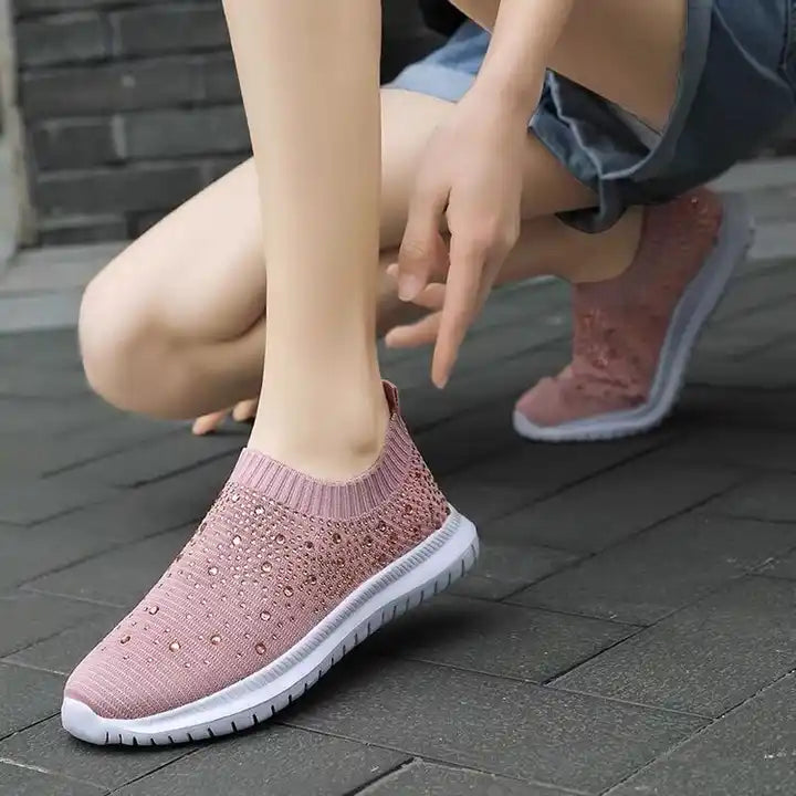 New Breathable Orthopedic Crystal Comfortable Sneakers For Women 2023