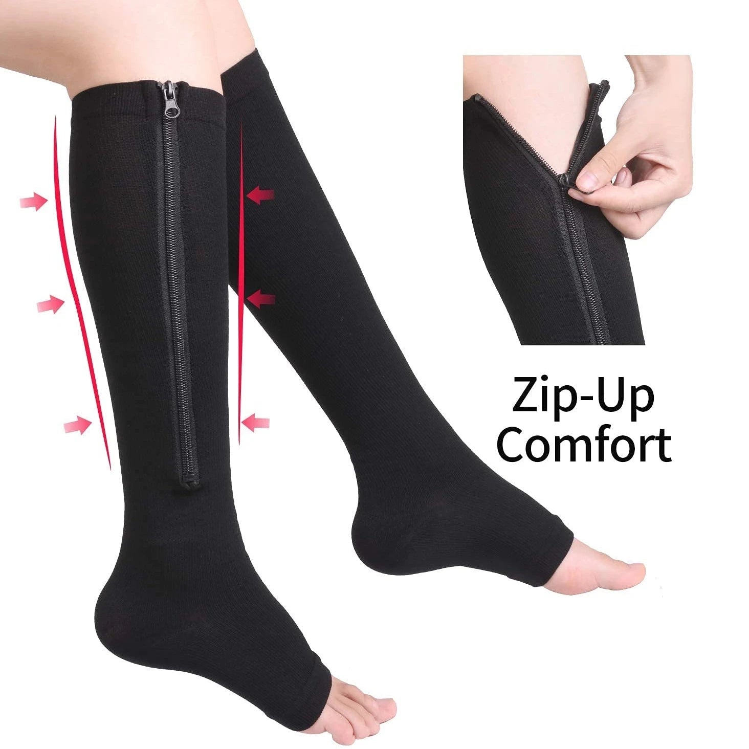 Open Toe Zipper Compression Socks – TheOrthoGift